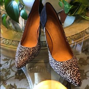 Madewell black ivory heels size 8